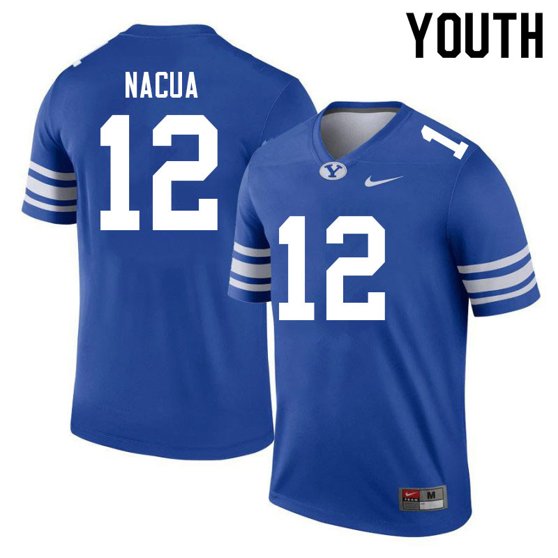 Youth #12 Puka Nacua BYU Cougars College Football Jerseys Sale-Royal - Click Image to Close